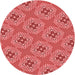 Square Patterned Red Rug, pat2530rd