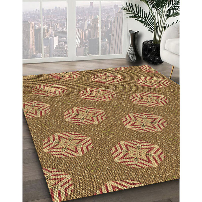 Machine Washable Transitional Mahogany Brown Rug in a Family Room, wshpat2531brn
