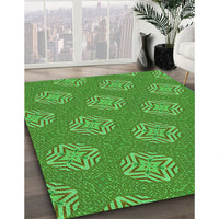 Patterned Neon Green Rug, pat2531grn