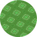 Square Patterned Neon Green Rug, pat2531grn