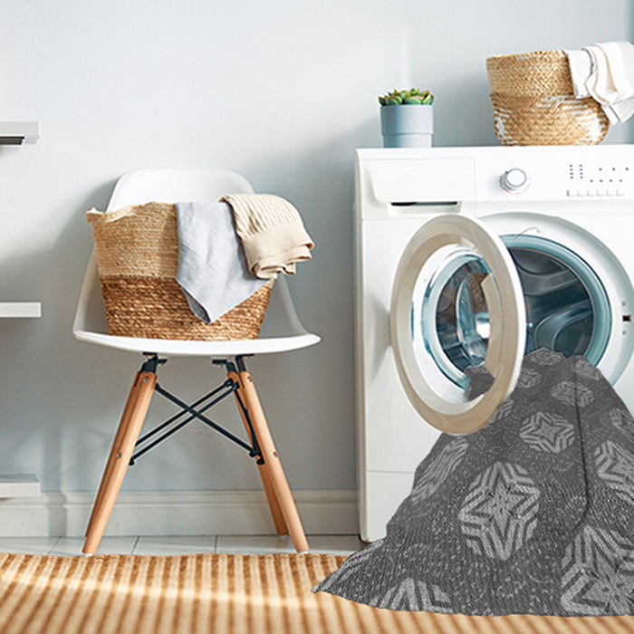 Machine Washable Transitional Grey Gray Rug in a Washing Machine, wshpat2531gry