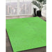 Machine Washable Transitional Emerald Green Rug in a Family Room, wshpat2532grn