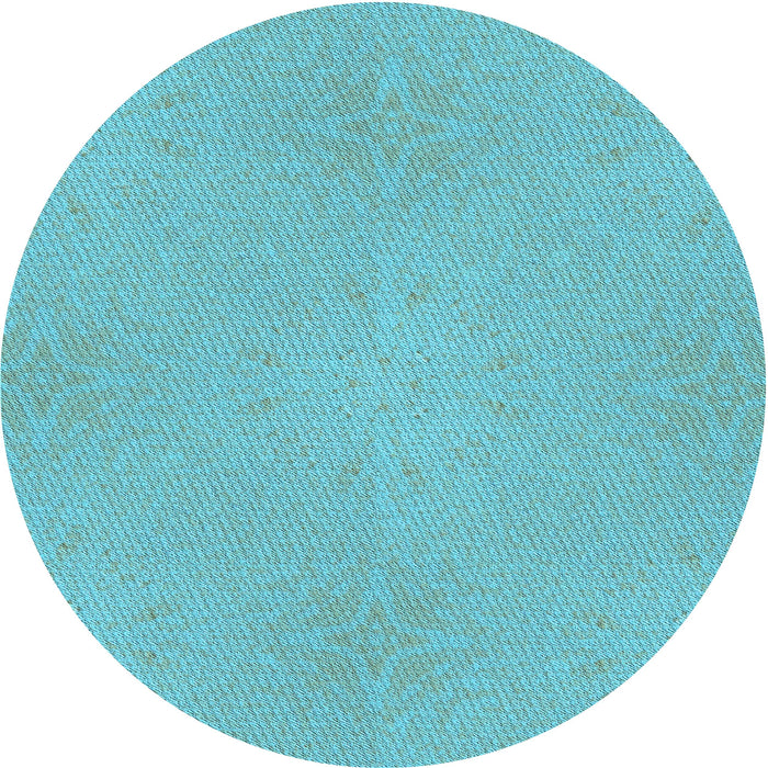 Square Machine Washable Transitional Bright Turquoise Blue Rug in a Living Room, wshpat2532lblu