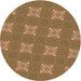 Square Patterned Saddle Brown Rug, pat2533brn