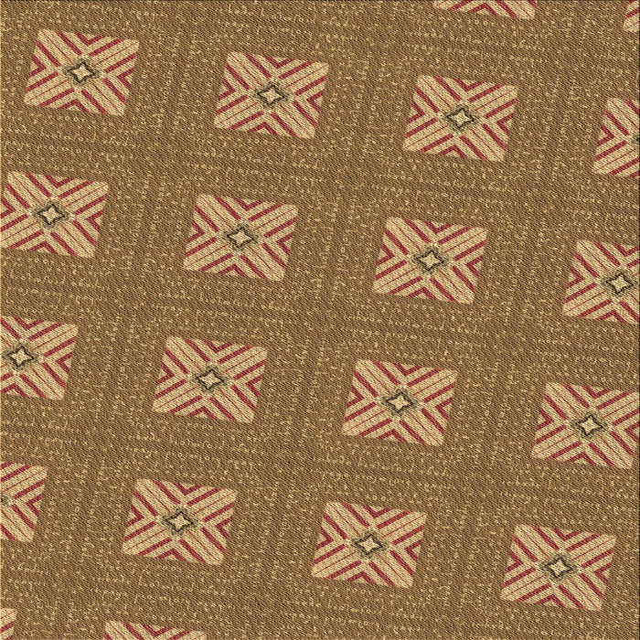 Round Patterned Saddle Brown Rug, pat2533brn