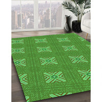 Patterned Neon Green Rug, pat2533grn