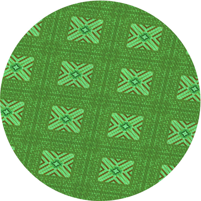 Square Patterned Neon Green Rug, pat2533grn