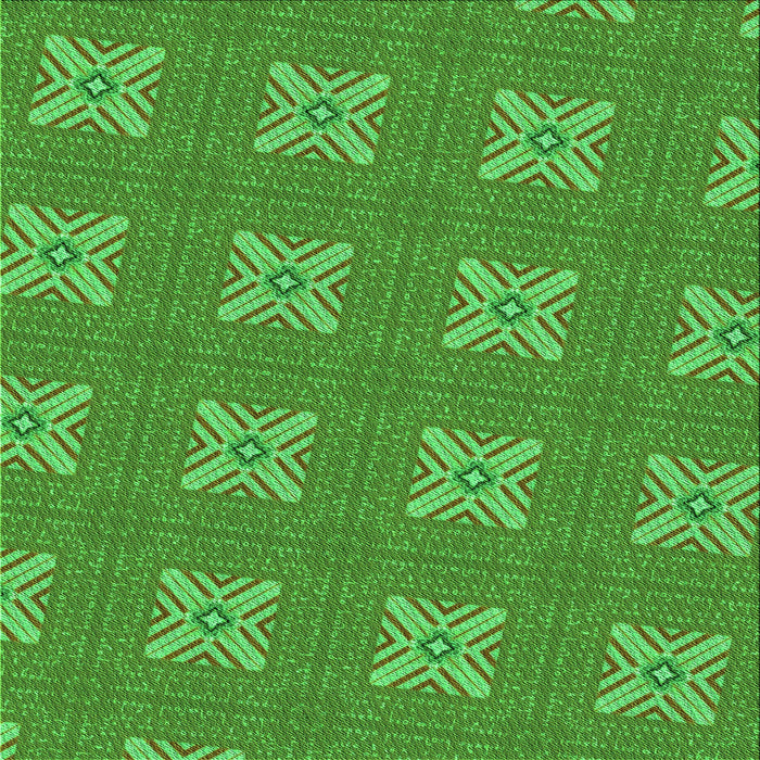 Round Patterned Neon Green Rug, pat2533grn