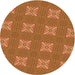 Square Patterned Orange Rug, pat2533org