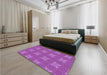 Patterned Purple Rug in a Bedroom, pat2533pur