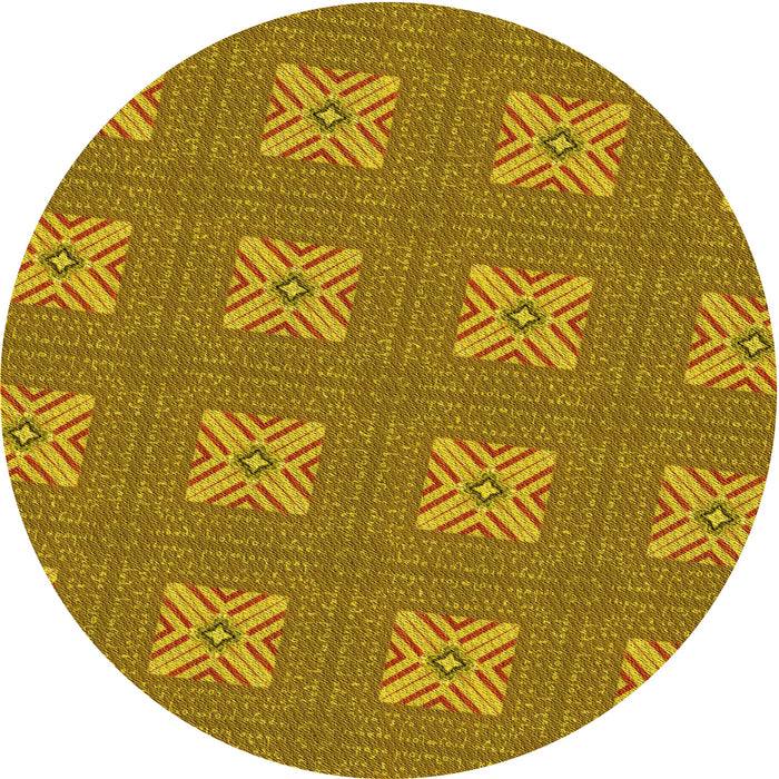 Square Patterned Yellow Rug, pat2533yw
