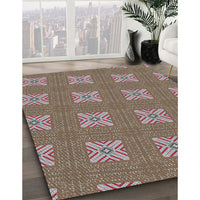 Patterned Sand Brown Novelty Rug, pat2533