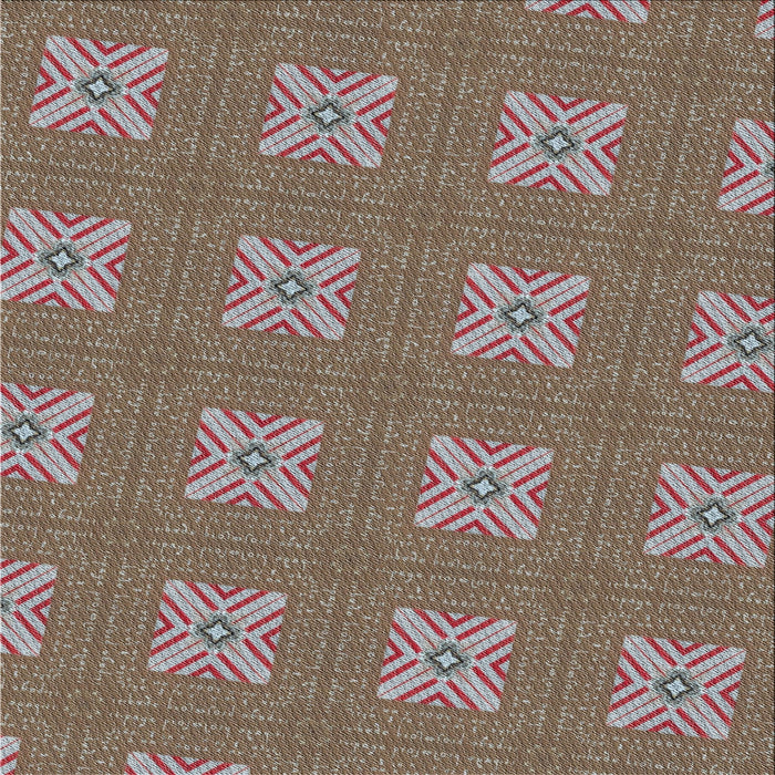 Square Patterned Sand Brown Novelty Rug, pat2533