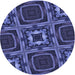 Square Patterned Light Slate Blue Rug, pat2534blu