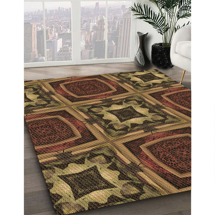 Patterned Light Brown Rug in Family Room, pat2534brn