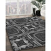 Patterned Gray Rug in Family Room, pat2534gry
