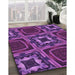 Patterned Purple Rug in Family Room, pat2534pur