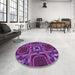 Round Patterned Purple Rug in a Office, pat2534pur
