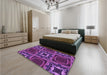 Patterned Purple Rug in a Bedroom, pat2534pur
