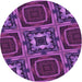 Square Patterned Purple Rug, pat2534pur