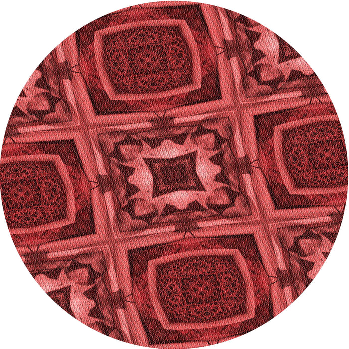Square Patterned Cranberry Red Rug, pat2534rd