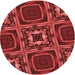 Square Patterned Cranberry Red Rug, pat2534rd