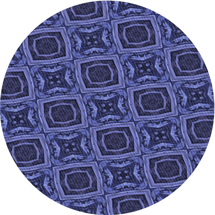 Square Patterned Lapis Blue Rug, pat2535blu