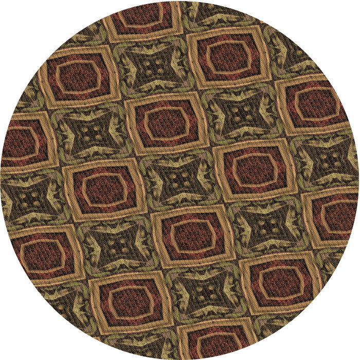 Square Patterned Light Brown Rug, pat2535brn