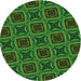 Square Patterned Dark Forest Green Rug, pat2535grn