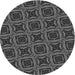 Square Patterned Charcoal Black Rug, pat2535gry