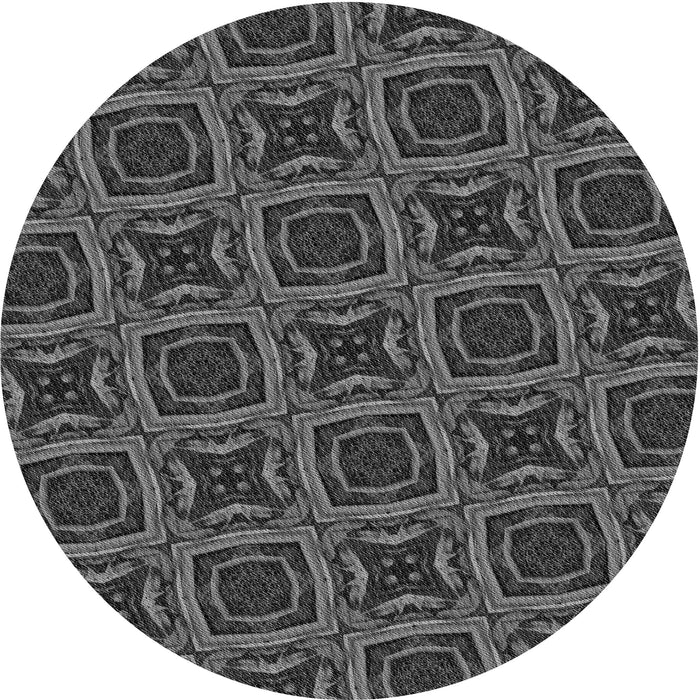Square Machine Washable Transitional Charcoal Black Rug in a Living Room, wshpat2535gry