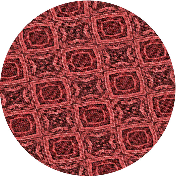 Square Machine Washable Transitional Cranberry Red Rug in a Living Room, wshpat2535rd