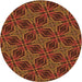 Square Patterned Saffron Red Rug, pat2536org