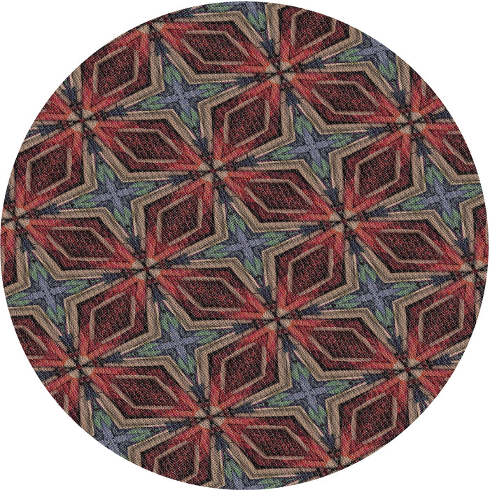 Sideview of Patterned Red Novelty Rug, pat2536