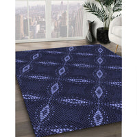 Patterned Deep Periwinkle Purple Rug, pat2537blu