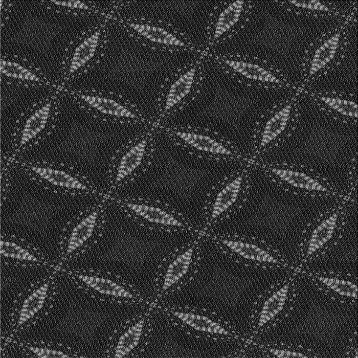 Round Patterned Black Rug, pat2537gry