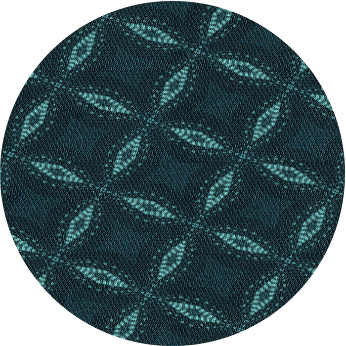 Square Patterned Teal Green Rug, pat2537lblu