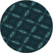 Square Patterned Teal Green Rug, pat2537lblu