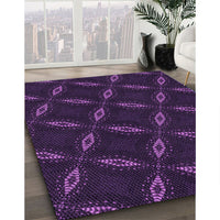 Patterned Deep Purple Rug, pat2537pur