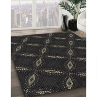 Patterned Carbon Gray Novelty Rug, pat2537