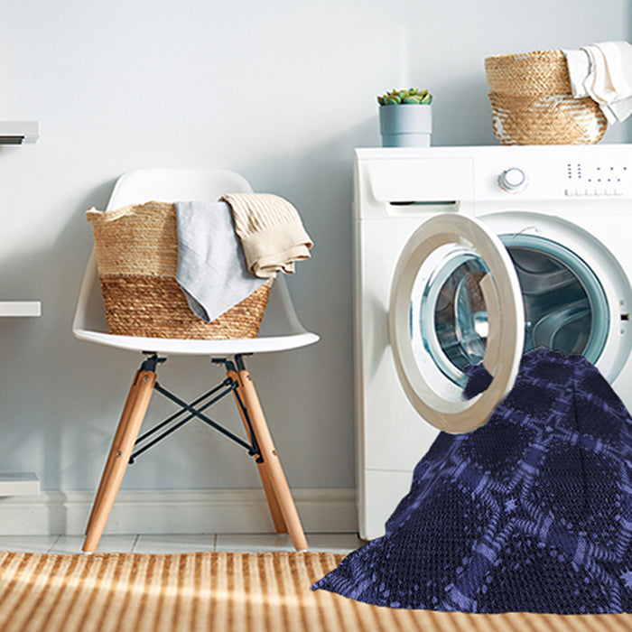 Machine Washable Transitional Night Blue Rug in a Washing Machine, wshpat2538blu