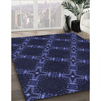 Patterned Night Blue Rug, pat2538blu