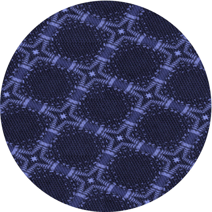 Square Patterned Night Blue Rug, pat2538blu