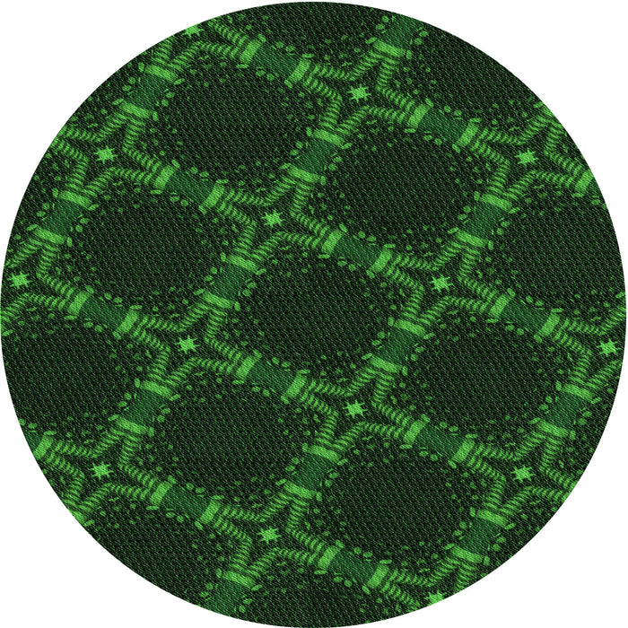 Square Patterned Green Rug, pat2538grn