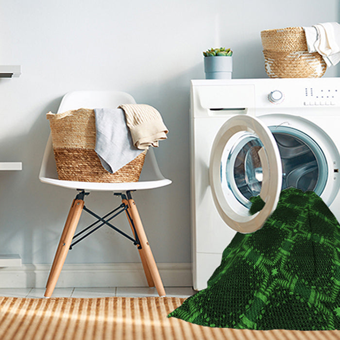 Machine Washable Transitional Green Rug in a Washing Machine, wshpat2538grn