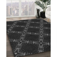 Patterned Midnight Gray Rug, pat2538gry