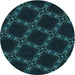 Square Machine Washable Transitional Teal Green Rug in a Living Room, wshpat2538lblu