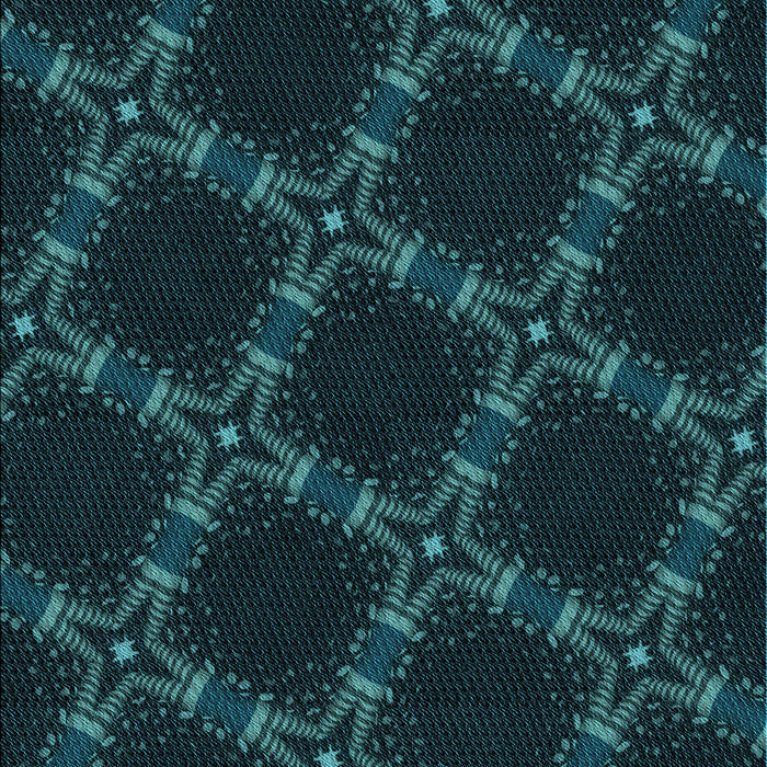Patterned Teal Green Rug, pat2538lblu