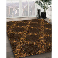 Patterned Saddle Brown Rug, pat2538org