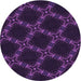 Square Patterned Deep Purple Rug, pat2538pur